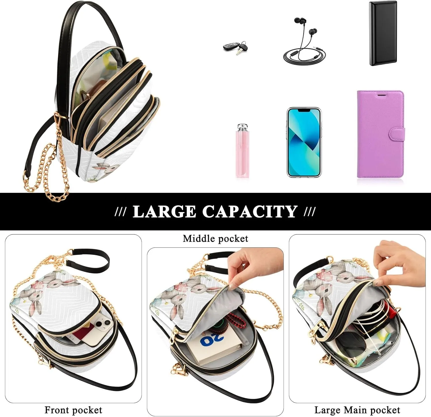 Colorful Small Handbag Crossbody Bag for Women Quilted Bags Shoulder Purse Phone Wallet Chain Bag