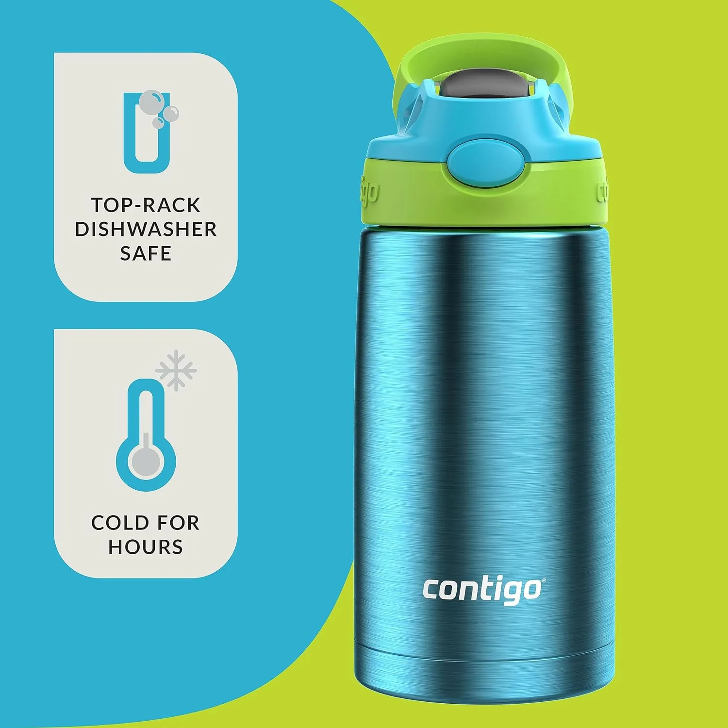 Contigo Aubrey Leak-Proof Spill-Proof Insulated Stainless Steel Water Bottle, 13 Oz.