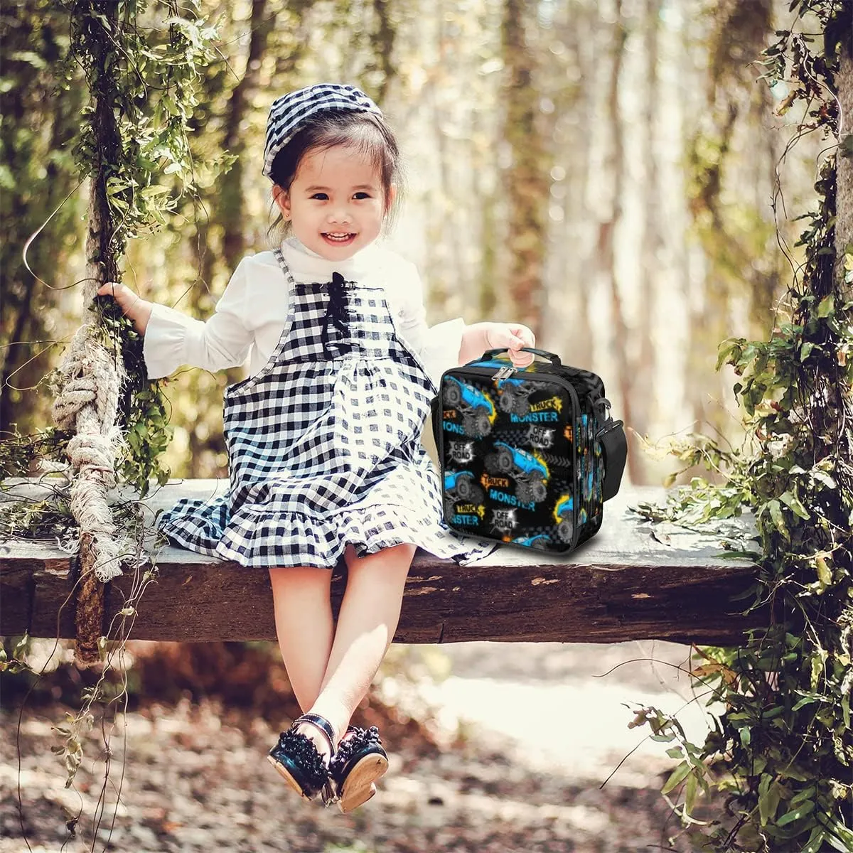 Cool Turck Lunch Box Kids Insulated Lunch Bag for Boys Girls, Reusable Waterproof Lunch Box with Adjustable Shoulder Strap Cooler Tote Bag for School, Work, Picnic…