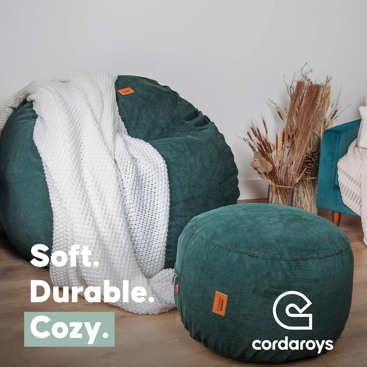 CordaRoy's Chenille Bean Bag-Convertible Bean Bag Chair&Bed-Machine-Washable Chenille Fabric Cover-for Basement,Living Room,Game Room,Dorm & More - Queen Size - Charcoal | Made in The USA