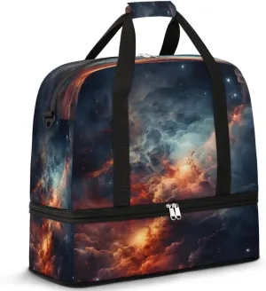 Cosmic Storm Travel Duffel Bag, Travel Essentials, Gym Bag for Women, Weekender Overnight Bag With Shoes Compartment, Carry On Bags for Airplanes