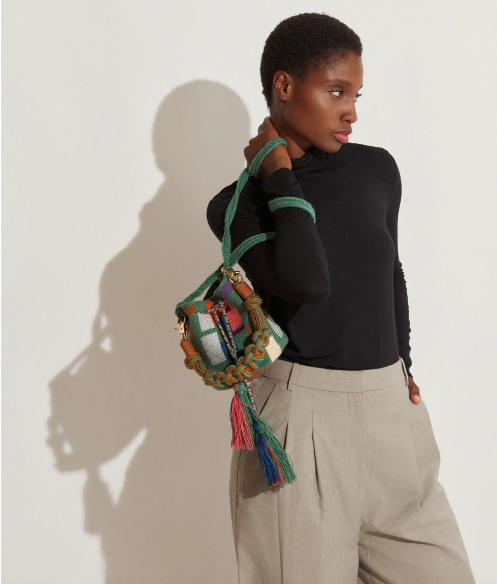 Crossbody Bag M / With Macrame Handle