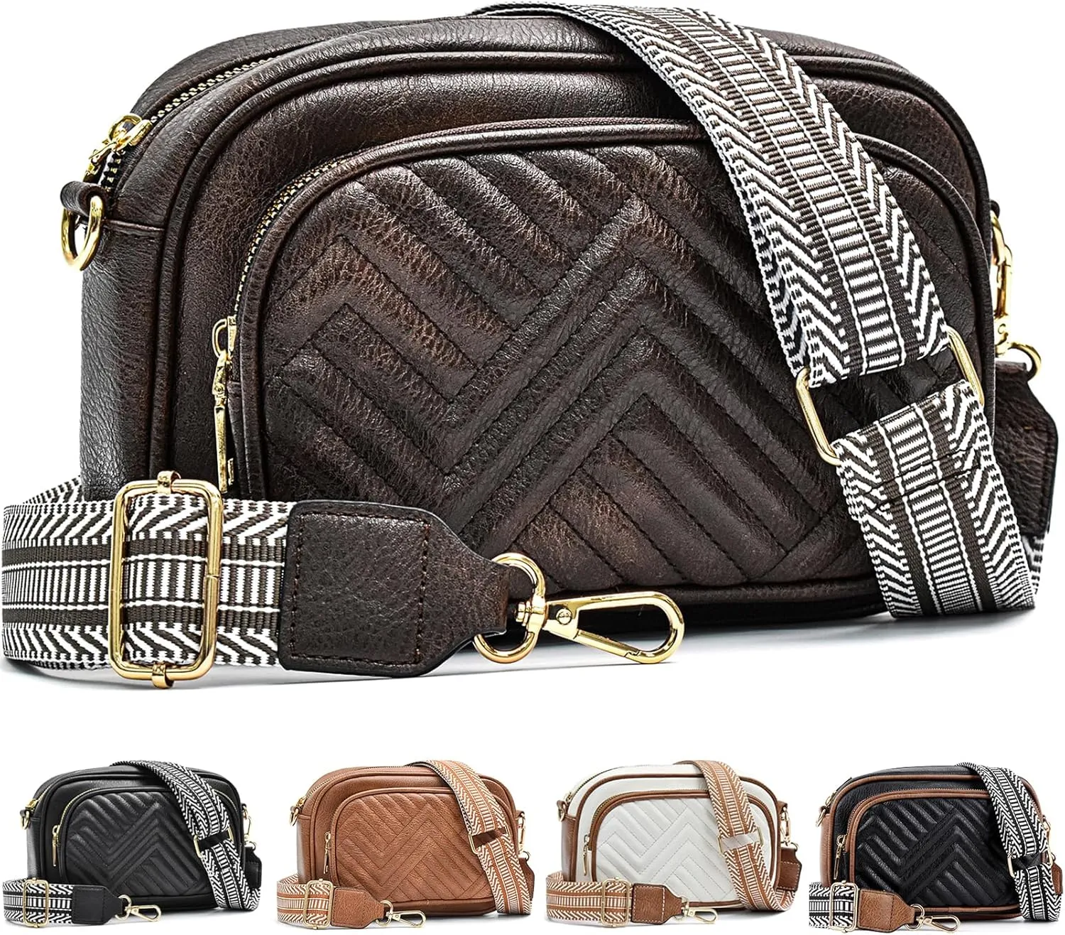 Crossbody Bags for Women Quilted Crossbody Purses Crossbody Bags Trendy Small Shoulder Bag with Wide Strap