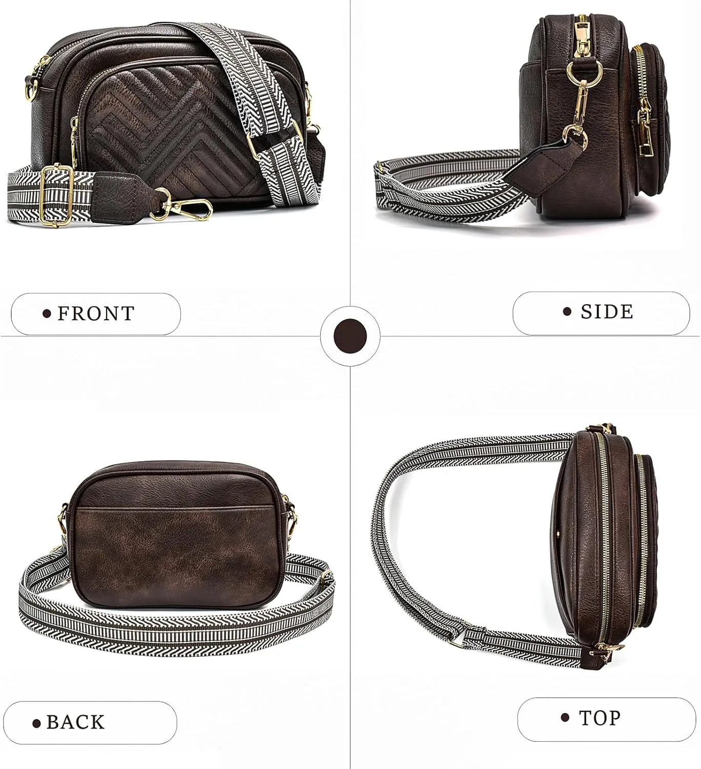 Crossbody Bags for Women Quilted Crossbody Purses Crossbody Bags Trendy Small Shoulder Bag with Wide Strap