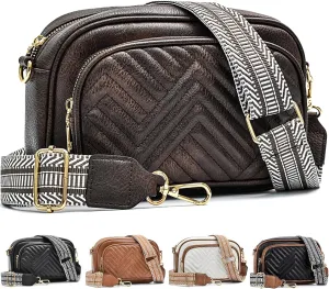 Crossbody Bags for Women Quilted Crossbody Purses Crossbody Bags Trendy Small Shoulder Bag with Wide Strap