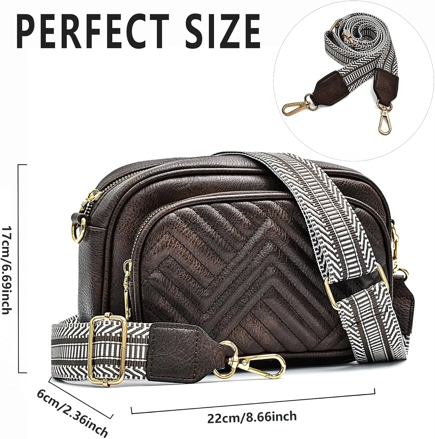 Crossbody Bags for Women Quilted Crossbody Purses Crossbody Bags Trendy Small Shoulder Bag with Wide Strap