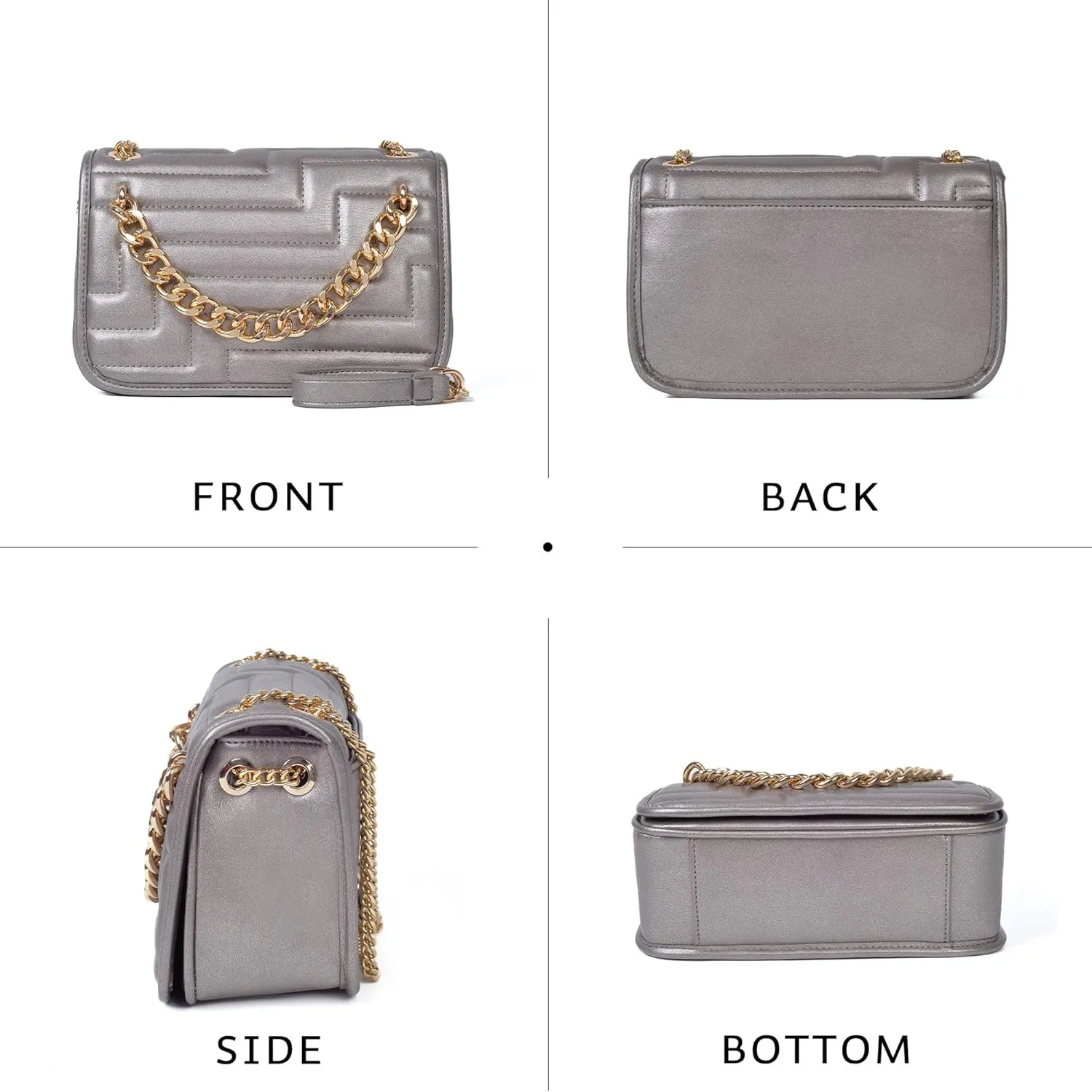 Crossbody Bags for Women,Vegan Leather Purses for Women,Small Shoulder Handbags with Chain Strap