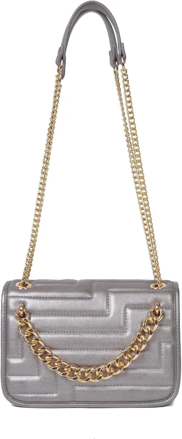 Crossbody Bags for Women,Vegan Leather Purses for Women,Small Shoulder Handbags with Chain Strap