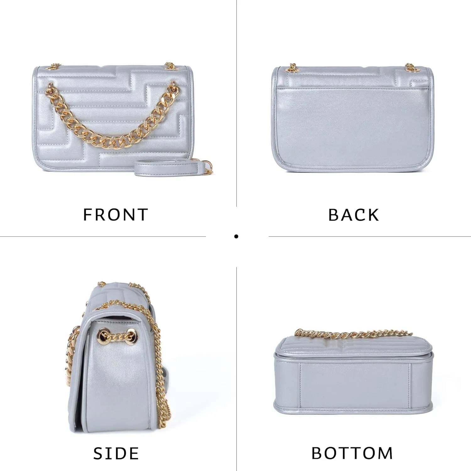 Crossbody Bags for Women,Vegan Leather Purses for Women,Small Shoulder Handbags with Chain Strap