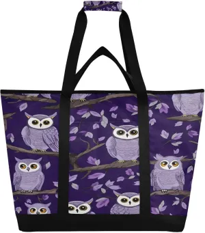 Cute Owls Reusable Insulated Lunchbox Cooler Bag, Leakproof Kitchen Grocery Bag Collapsible Portable Cooler Tote Bag for Picnic, Camping, Office, Travel