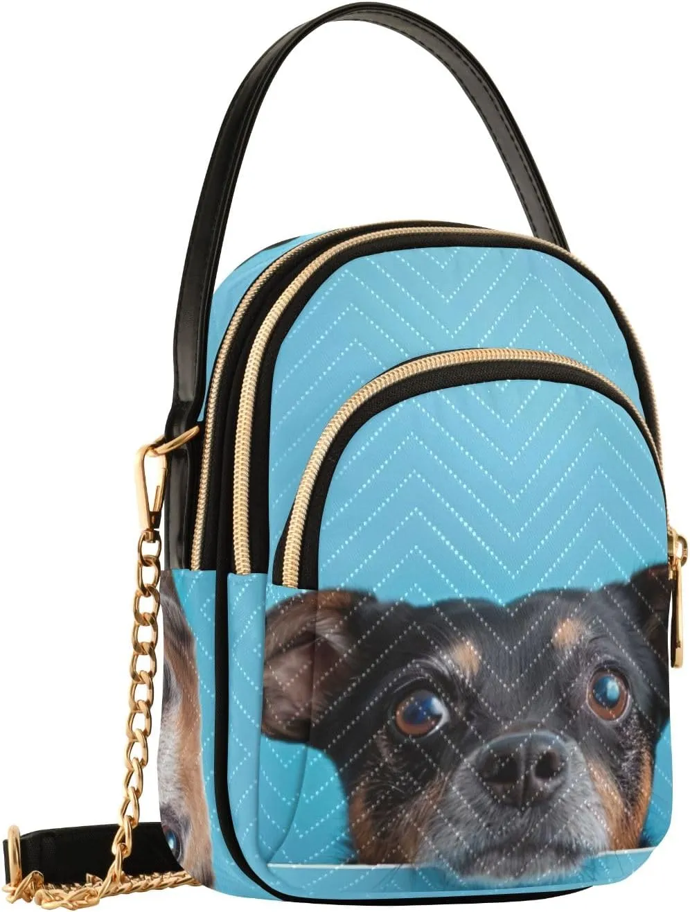 Cute Playful Cat Blue Bags for Women Trendy Phone Purse Crossbody for Women