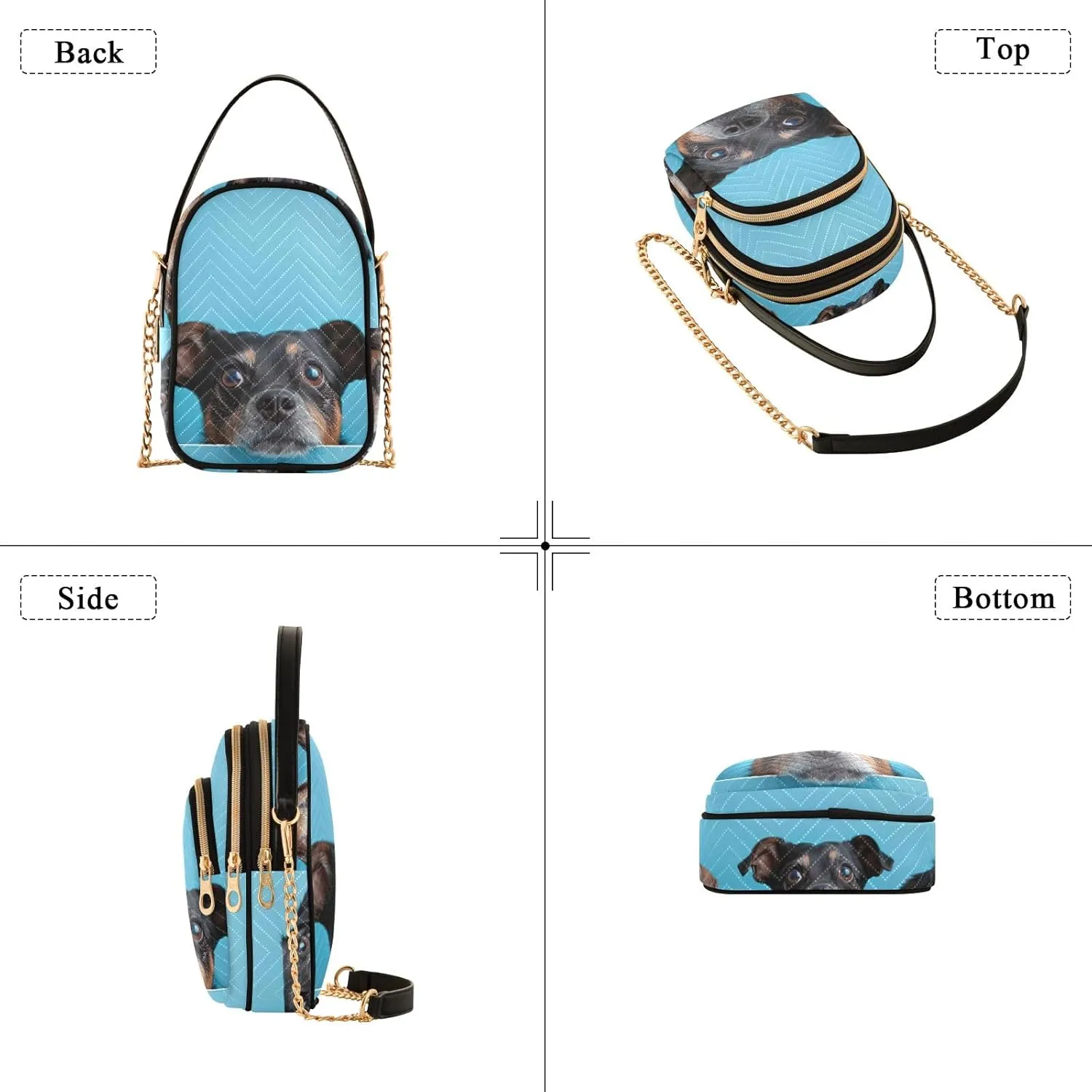 Cute Playful Cat Blue Bags for Women Trendy Phone Purse Crossbody for Women