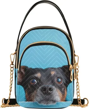 Cute Playful Cat Blue Bags for Women Trendy Phone Purse Crossbody for Women
