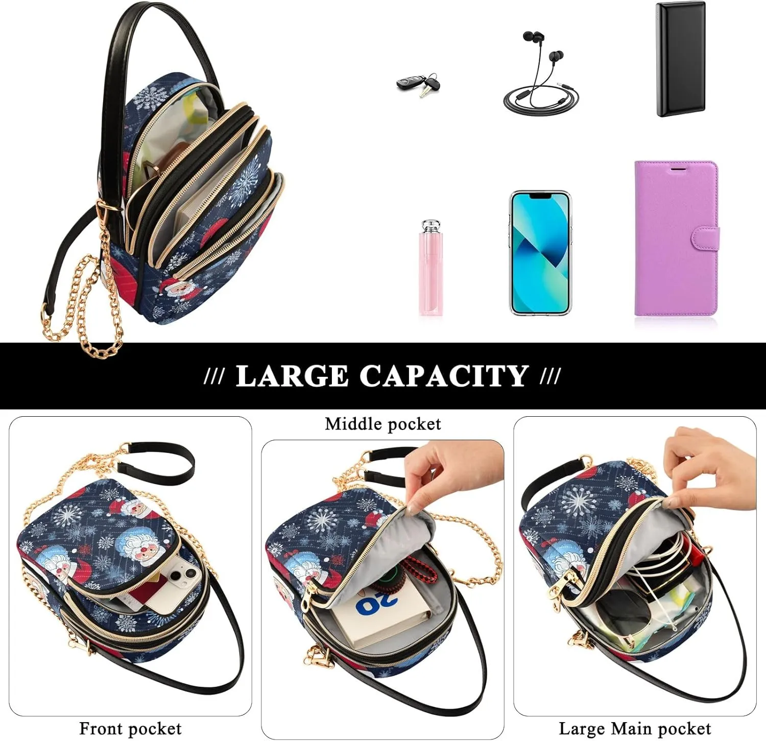 Cute Women's Crossbody Handbags Purse with Chain