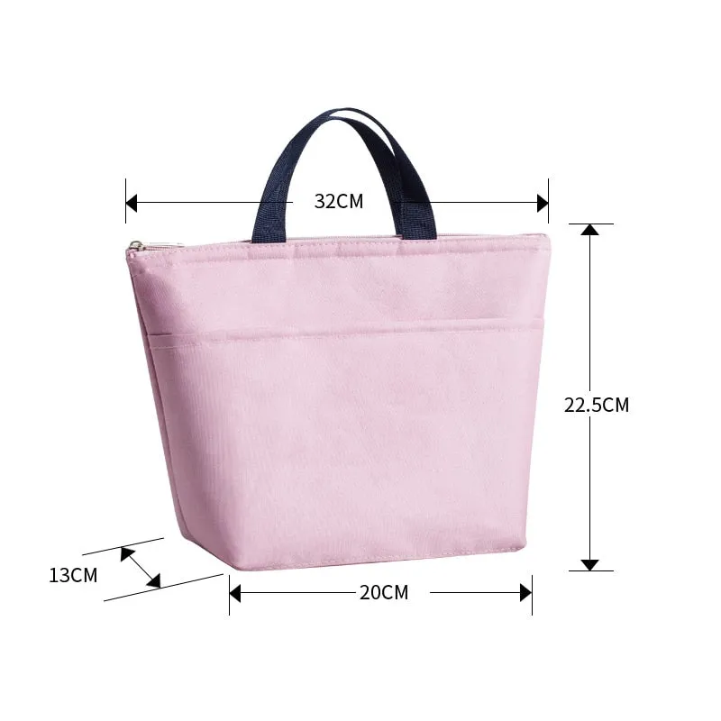 Cyflymder New Waterproof Oxford Lunch Bag Pouch Thickened Handbag Picnic Bag Women Kids Convenient Lunch Box Tote School Food Storage Bags