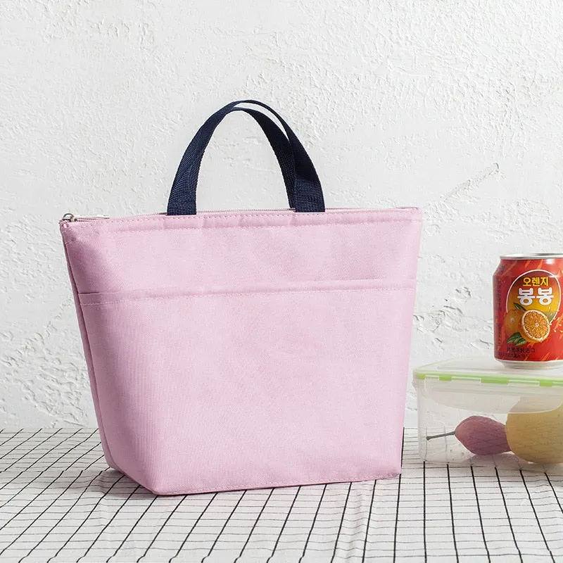 Cyflymder New Waterproof Oxford Lunch Bag Pouch Thickened Handbag Picnic Bag Women Kids Convenient Lunch Box Tote School Food Storage Bags