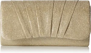 Damara Womens Perfectly Pleated Clutch Party bags, Gold, Small