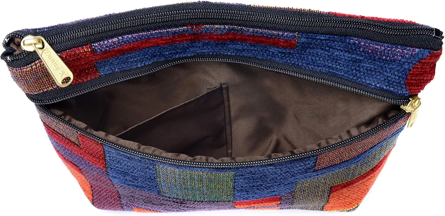 Danny K. Women's Tapestry Zipper Purse Crossbody Handbag, Adjustable Cord, Handmade in USA