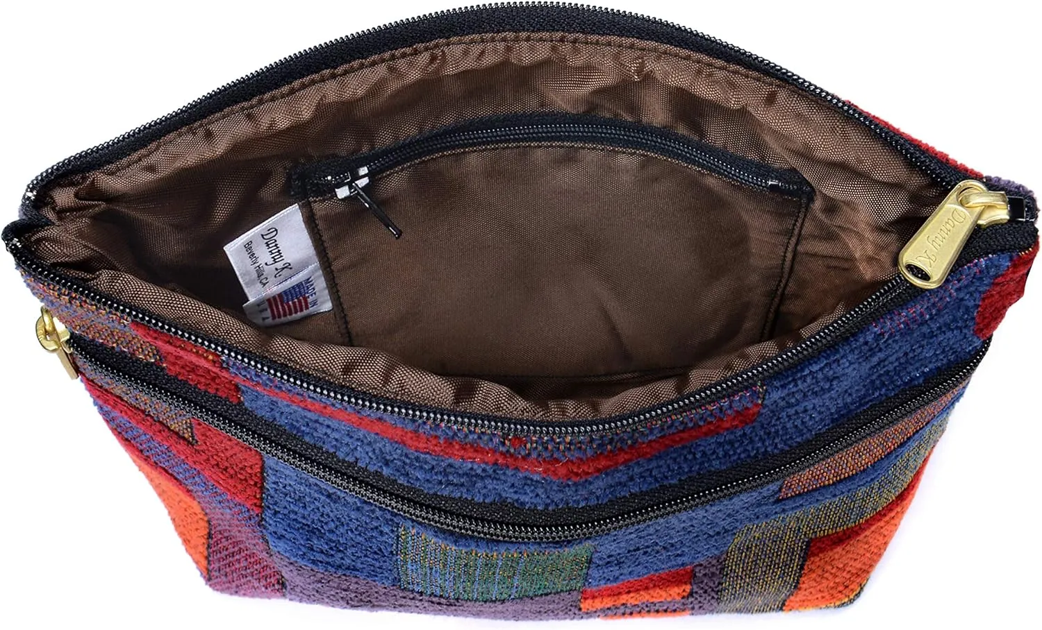 Danny K. Women's Tapestry Zipper Purse Crossbody Handbag, Adjustable Cord, Handmade in USA