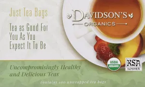 Davidson's Organics, Vanilla Essence, 100-count Unwrapped Tea Bags