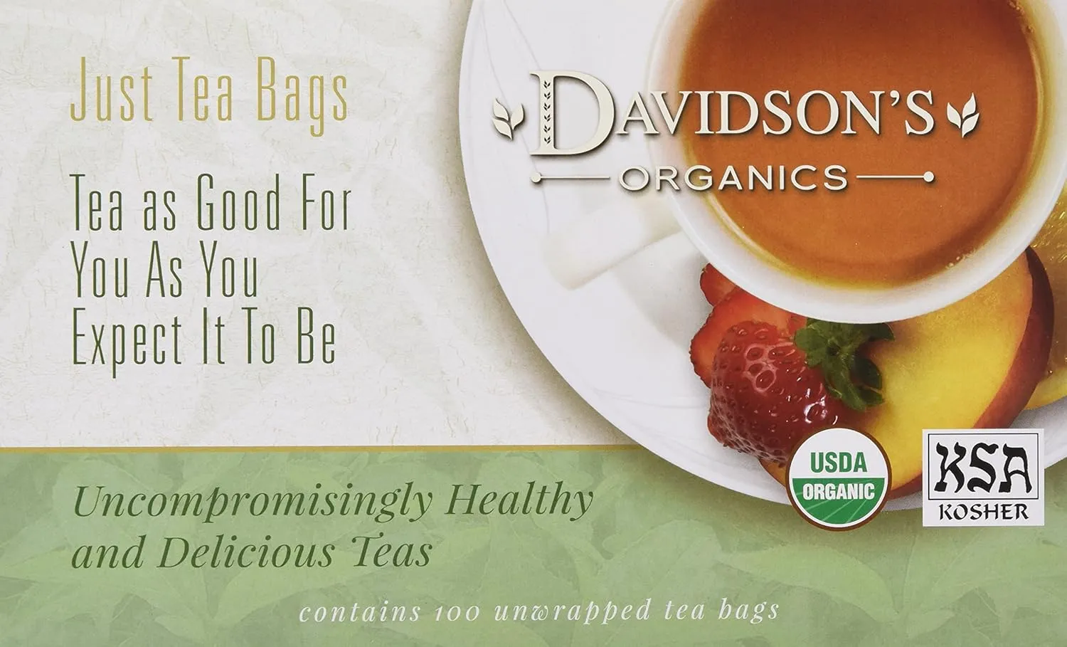 Davidson's Organics, Vanilla Essence, 100-count Unwrapped Tea Bags