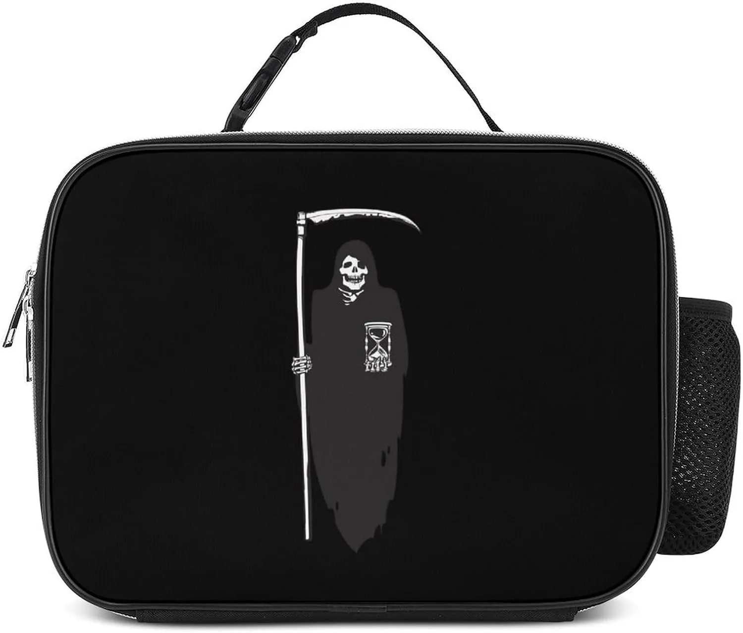 Death Scythe Grim Reaper Insulated Lunch Bag Cooler Bag Portable Waterproof Lunch Box Adjustable Handbag Meal Tote with Handle