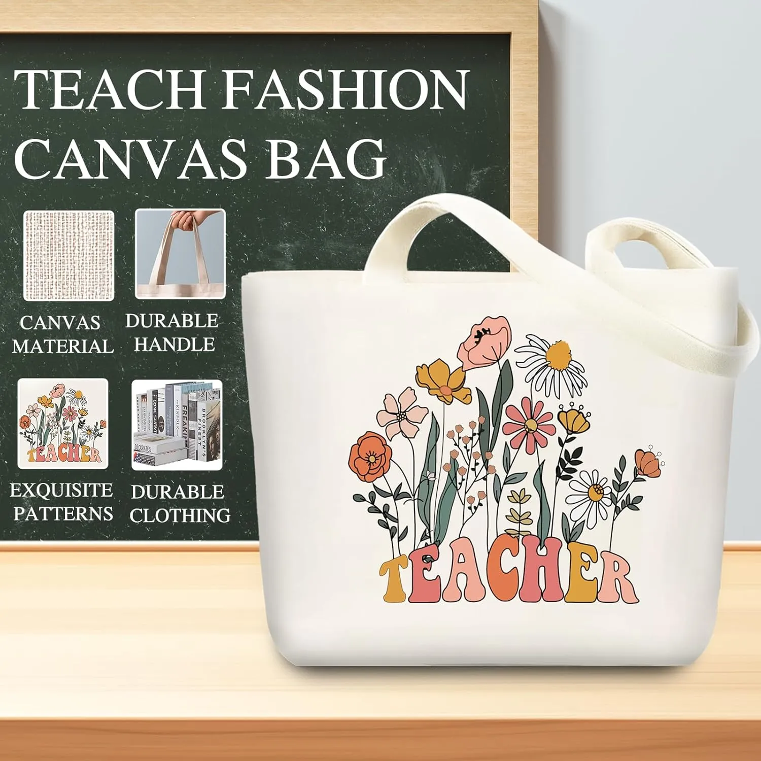 DHQH Teacher Appreciation Gift Set: 20oz Insulated Tumbler & Canvas Tote Bag Box for Women Educators -Birthday, Thank You, Holiday Presents