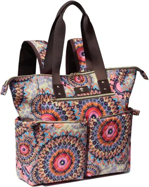 Diaper Tote Bag Totepack Backpack 2 in 1 for Women Multifunctional Large Capacity with Insulated Pockets Travel