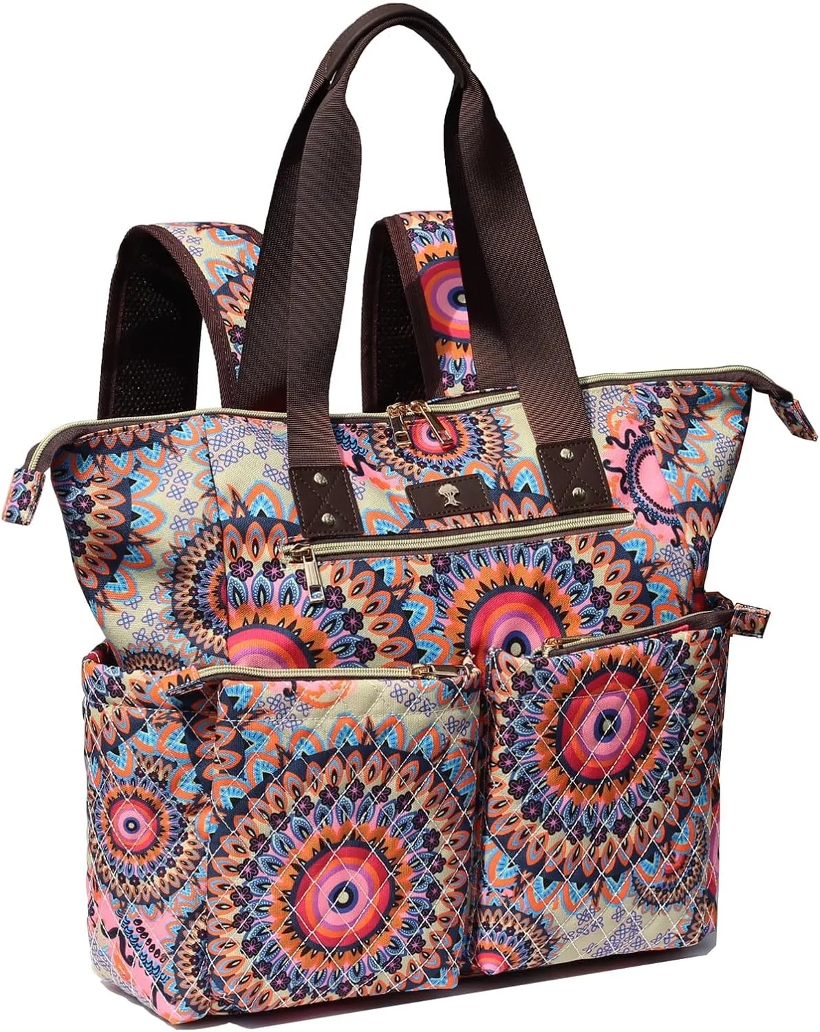 Diaper Tote Bag Totepack Backpack 2 in 1 for Women Multifunctional Large Capacity with Insulated Pockets Travel