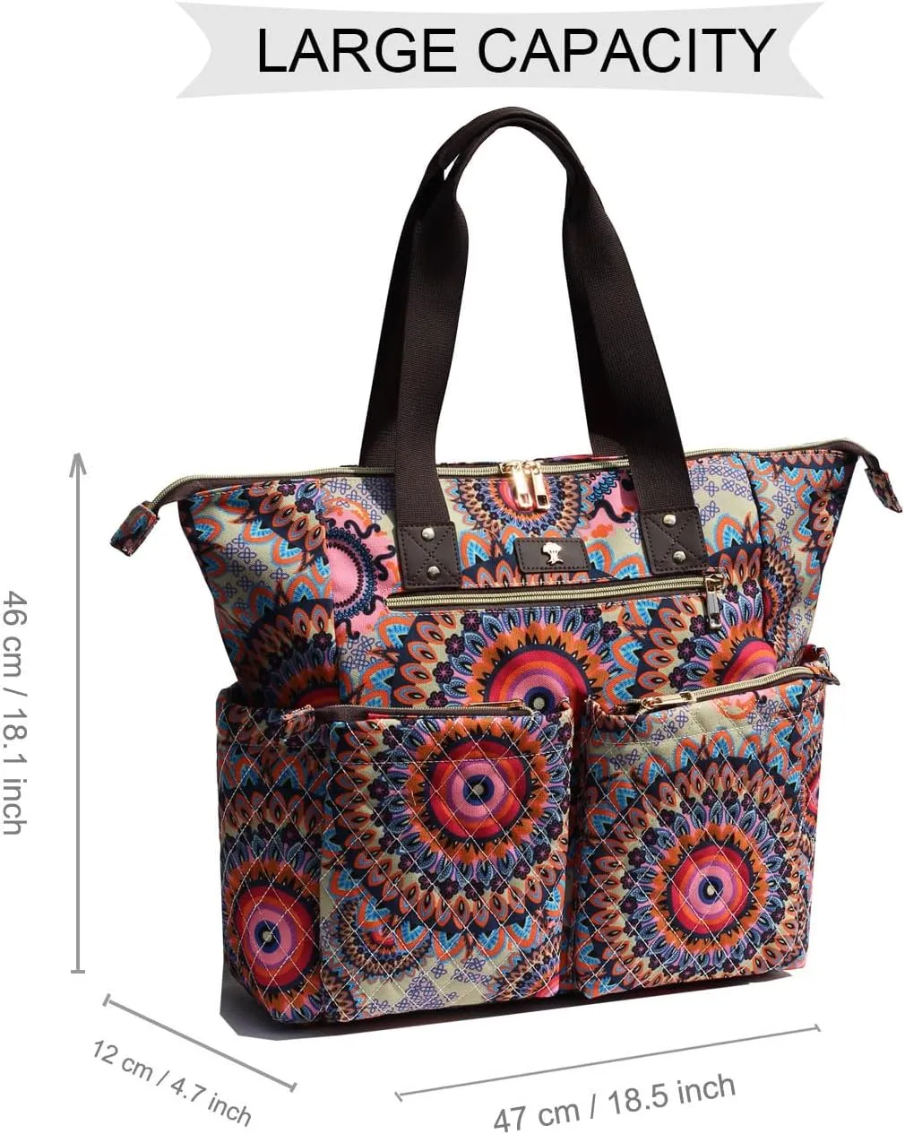 Diaper Tote Bag Totepack Backpack 2 in 1 for Women Multifunctional Large Capacity with Insulated Pockets Travel