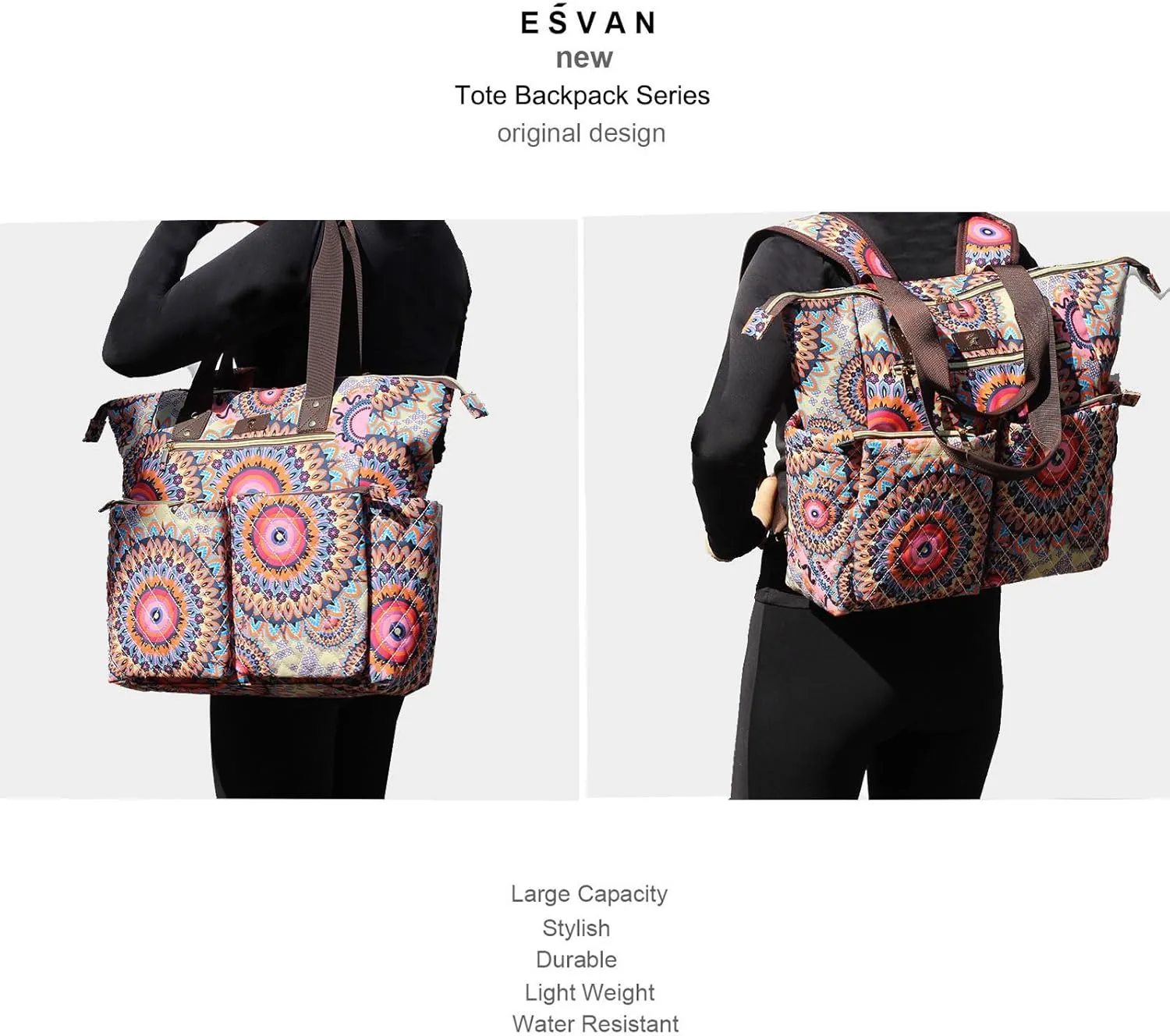 Diaper Tote Bag Totepack Backpack 2 in 1 for Women Multifunctional Large Capacity with Insulated Pockets Travel