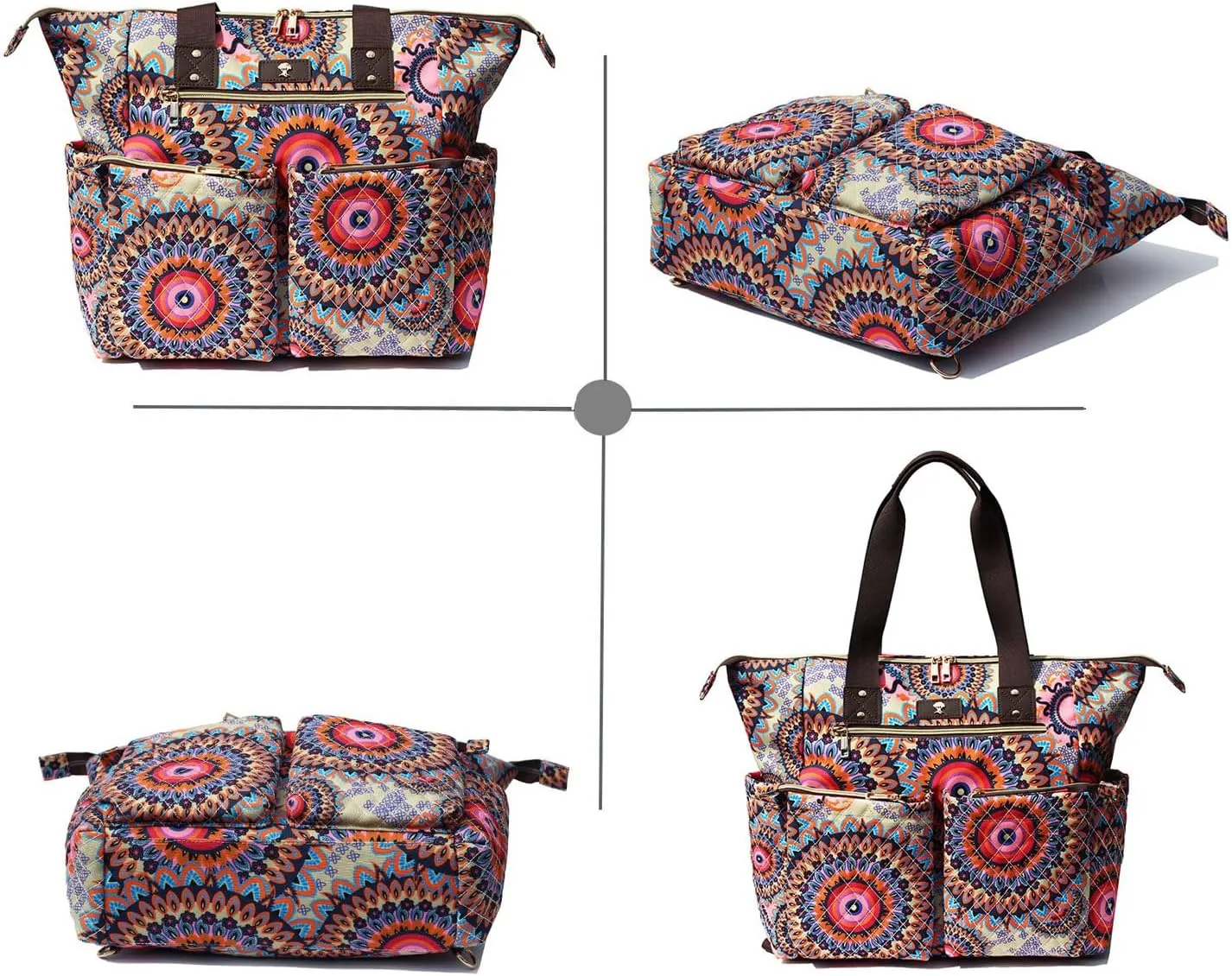 Diaper Tote Bag Totepack Backpack 2 in 1 for Women Multifunctional Large Capacity with Insulated Pockets Travel