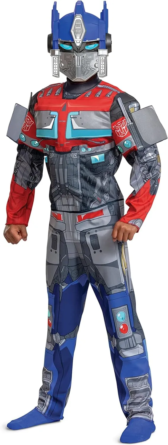 Disguise Optimus Prime Muscle Costume for Kids, Official Transformers Rise of the Beasts Padded Costume and Mask