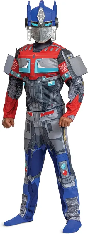 Disguise Optimus Prime Muscle Costume for Kids, Official Transformers Rise of the Beasts Padded Costume and Mask
