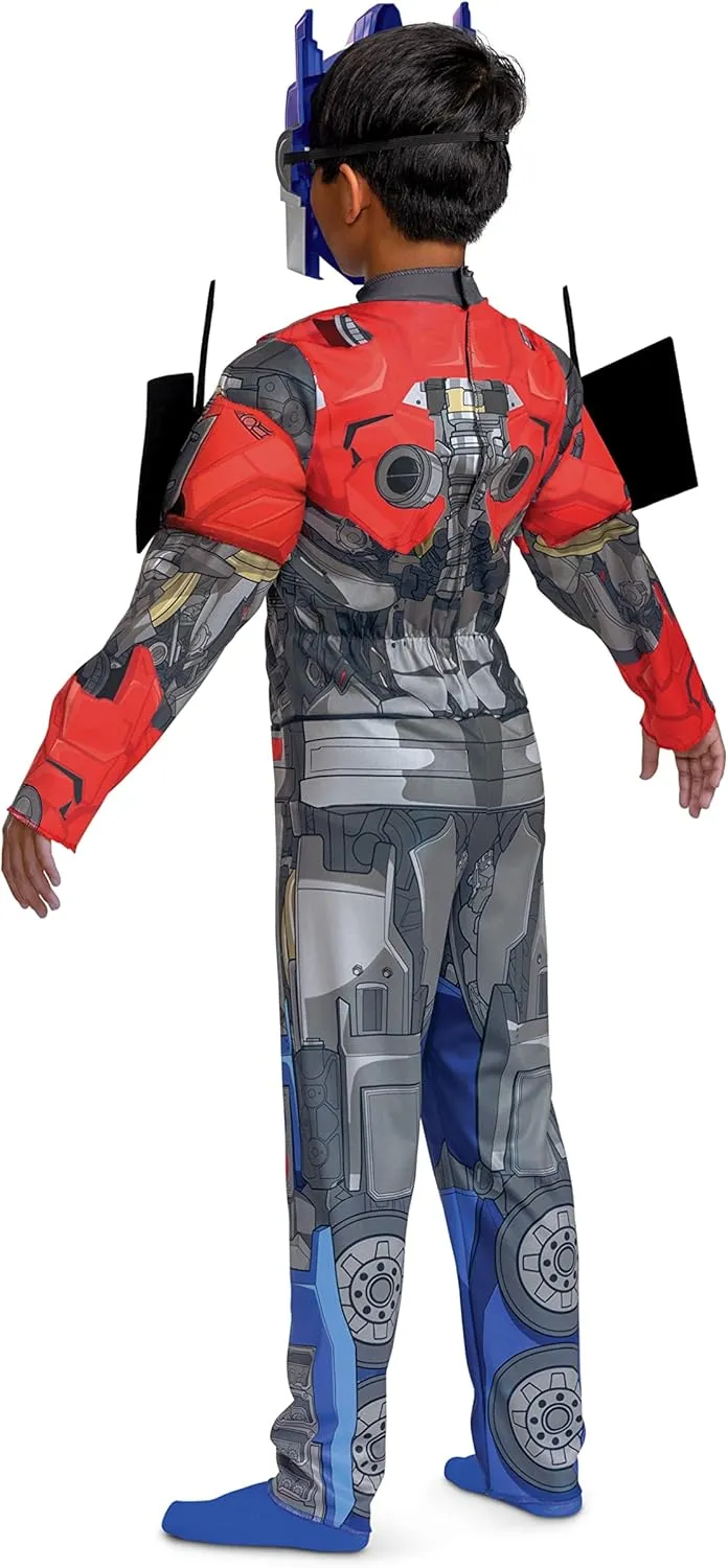 Disguise Optimus Prime Muscle Costume for Kids, Official Transformers Rise of the Beasts Padded Costume and Mask