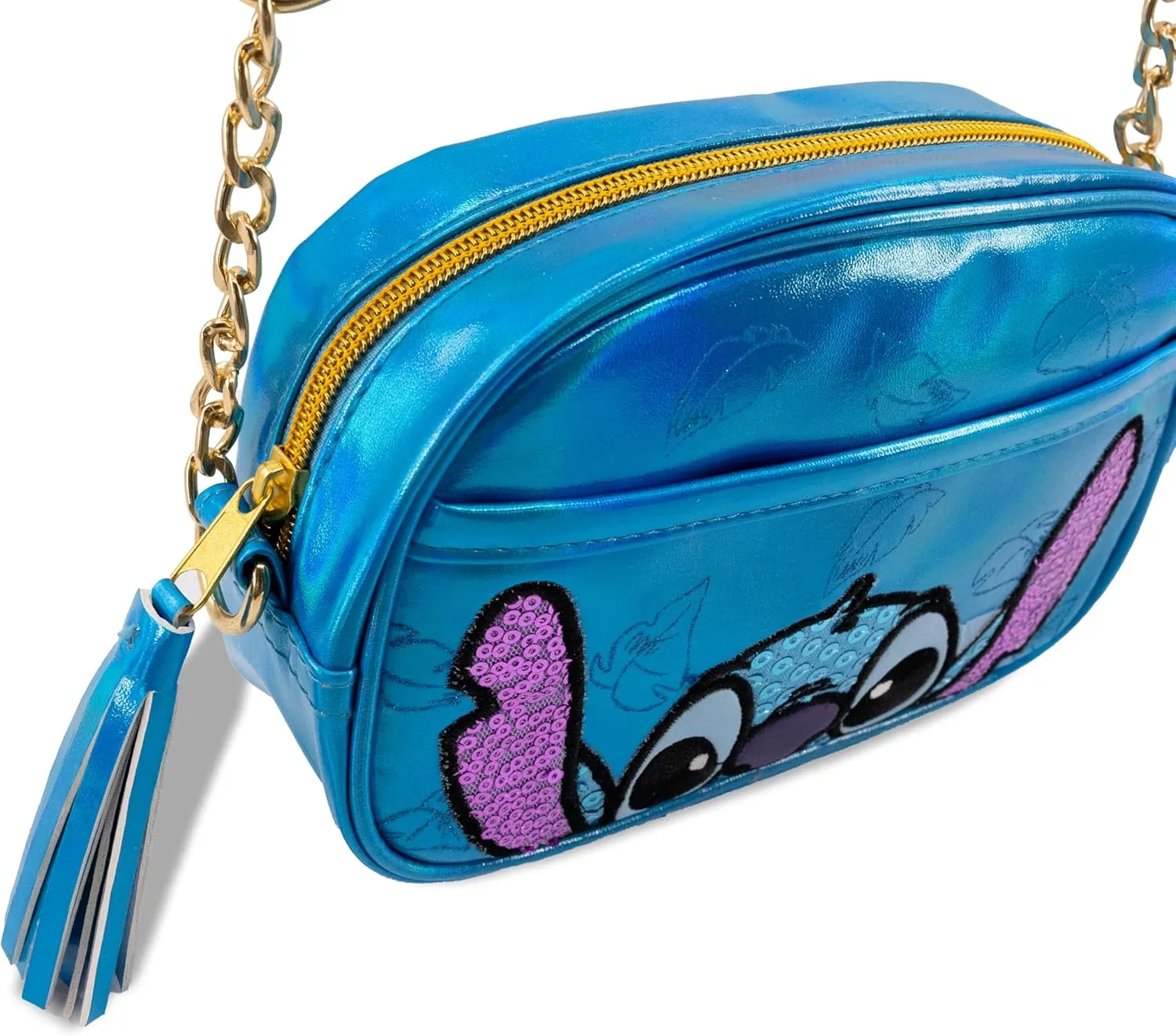 Disney Sanrio Bluey Purse Crossbody Handbag for Women | Metallic Vinyl Women's Shoulder Handbag