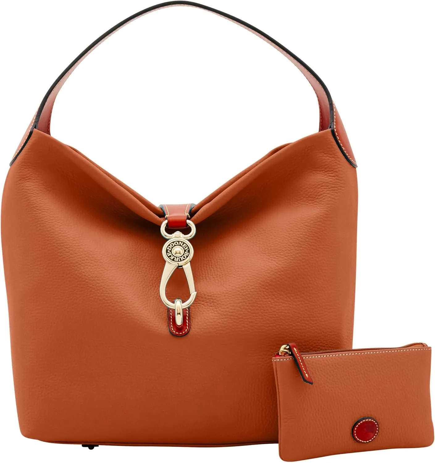 Dooney & Bourke Handbag & Wallet Set, Pebble Grain Leather Logo Lock Shoulder Bag and Coin Purse for Women