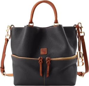 Dooney & Bourke Women's Dawson Satchel in Pebble Grain Leather, Medium Handbag with Detachable Shoulder Strap