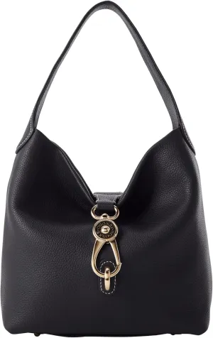 Dooney & Bourke Women's Small Logo Lock Sac Shoulder Bag in Pebble Grain Leather, with Signature Logo Lock Closure