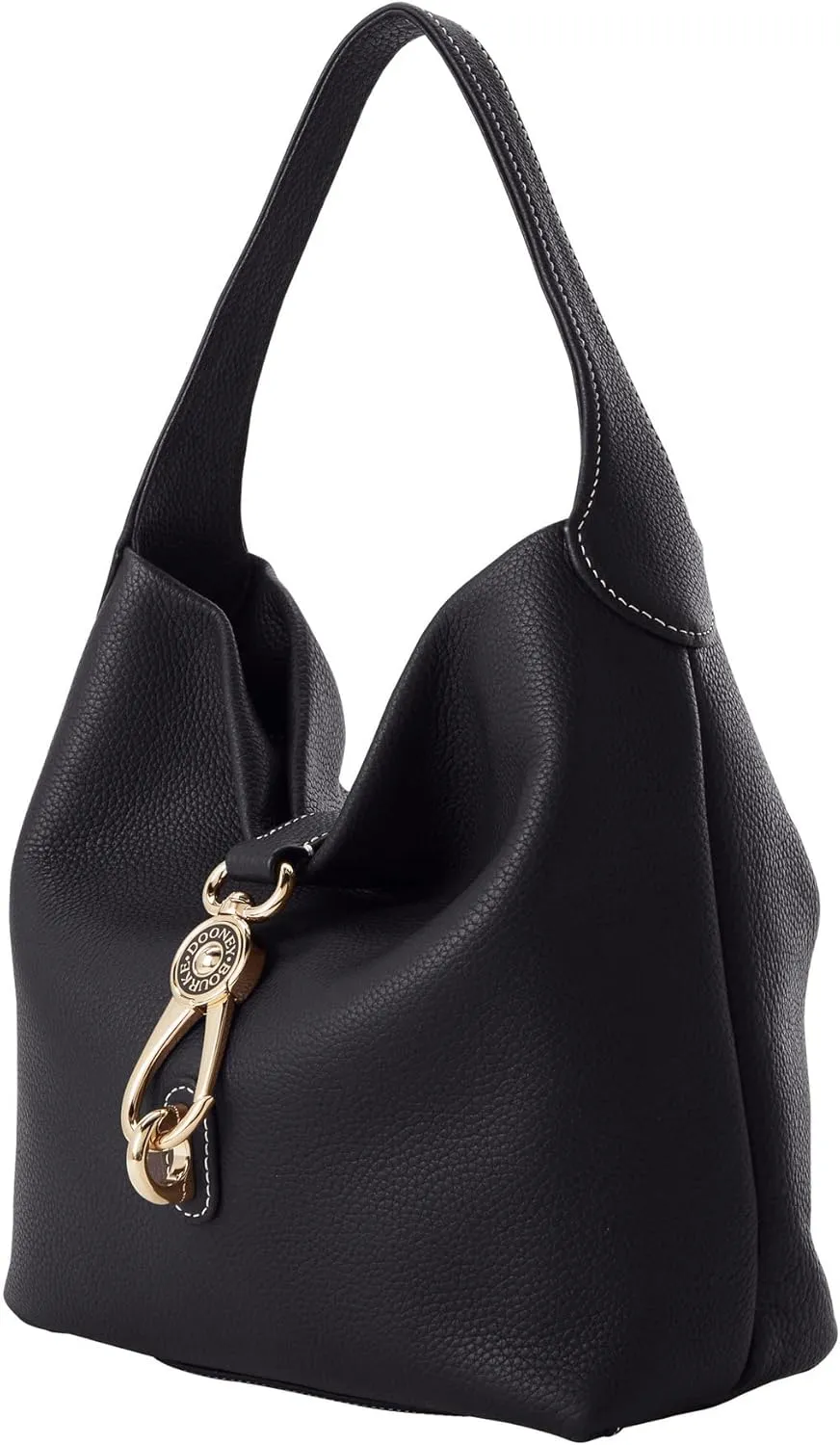 Dooney & Bourke Women's Small Logo Lock Sac Shoulder Bag in Pebble Grain Leather, with Signature Logo Lock Closure