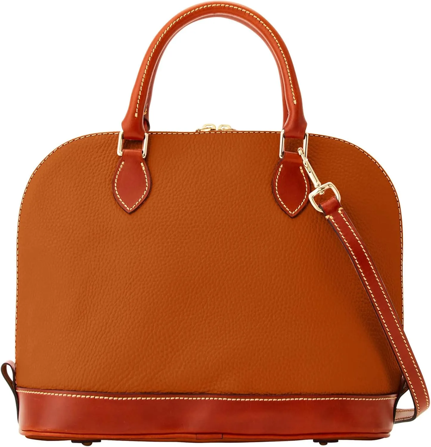 Dooney & Bourke Women's Zip Zip Satchel in Pebble Grain Leather, Large Handbag with Adjustable & Detachable Shoulder Strap