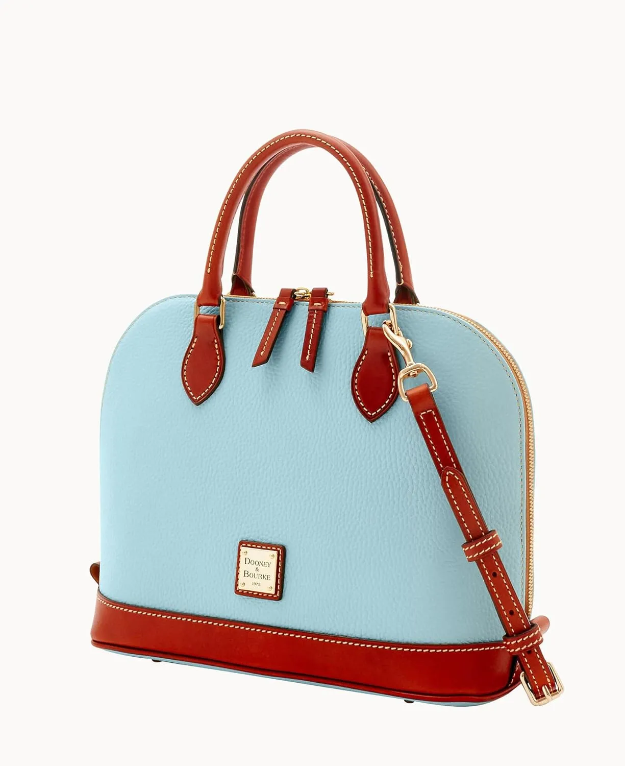 Dooney & Bourke Women's Zip Zip Satchel in Pebble Grain Leather, Large Handbag with Adjustable & Detachable Shoulder Strap