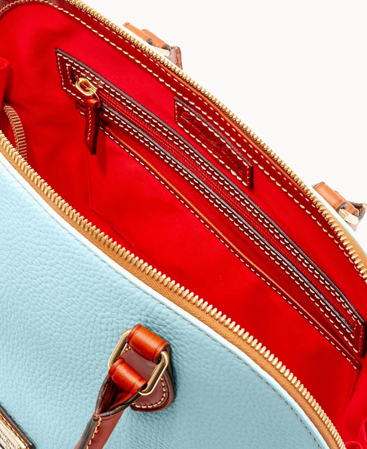 Dooney & Bourke Women's Zip Zip Satchel in Pebble Grain Leather, Large Handbag with Adjustable & Detachable Shoulder Strap