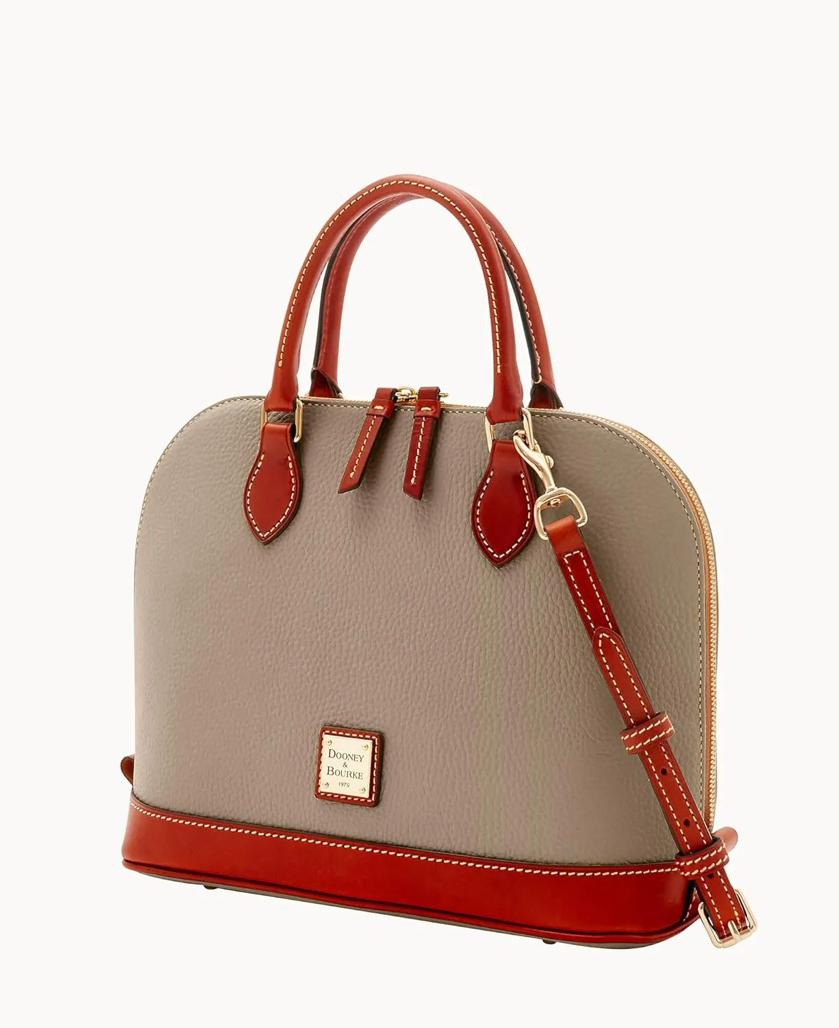 Dooney & Bourke Women's Zip Zip Satchel in Pebble Grain Leather, Large Handbag with Adjustable & Detachable Shoulder Strap