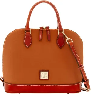 Dooney & Bourke Women's Zip Zip Satchel in Pebble Grain Leather, Large Handbag with Adjustable & Detachable Shoulder Strap