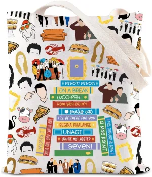 ENSIANTH TV Show Inspired Tote Bag Friend Shoulder Bag Sitcom Television Lobster Friends Party Gift Best Friends Gift