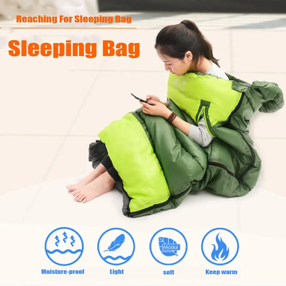 Envelope Sleeping Bag, Warm Waterproof Lightweight Camping Sleeping Bag, 190cm75cm,Can Be Spliced Double Sleeping Bag, Sleeping Bags for Adults and Children Camping -1.9kg_Green Right Super