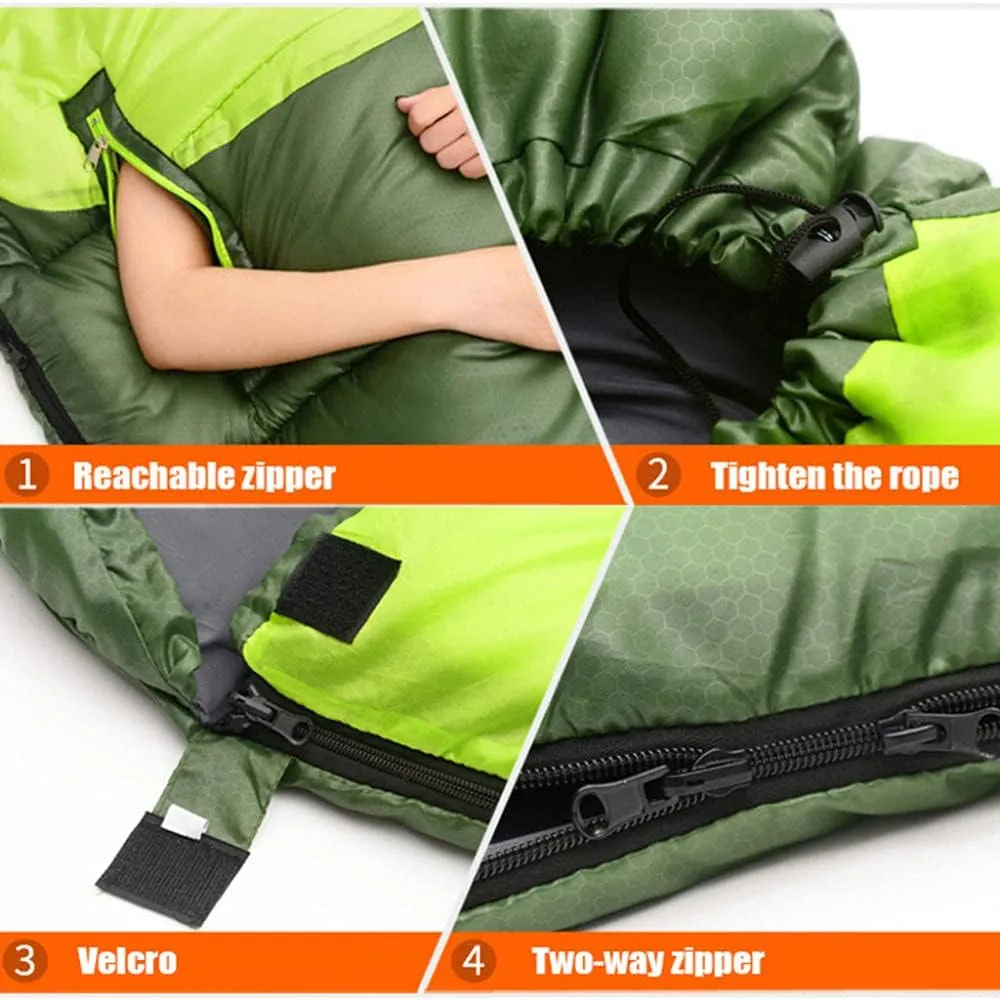 Envelope Sleeping Bag, Warm Waterproof Lightweight Camping Sleeping Bag, 190cm75cm,Can Be Spliced Double Sleeping Bag, Sleeping Bags for Adults and Children Camping -1.9kg_Green Right Super