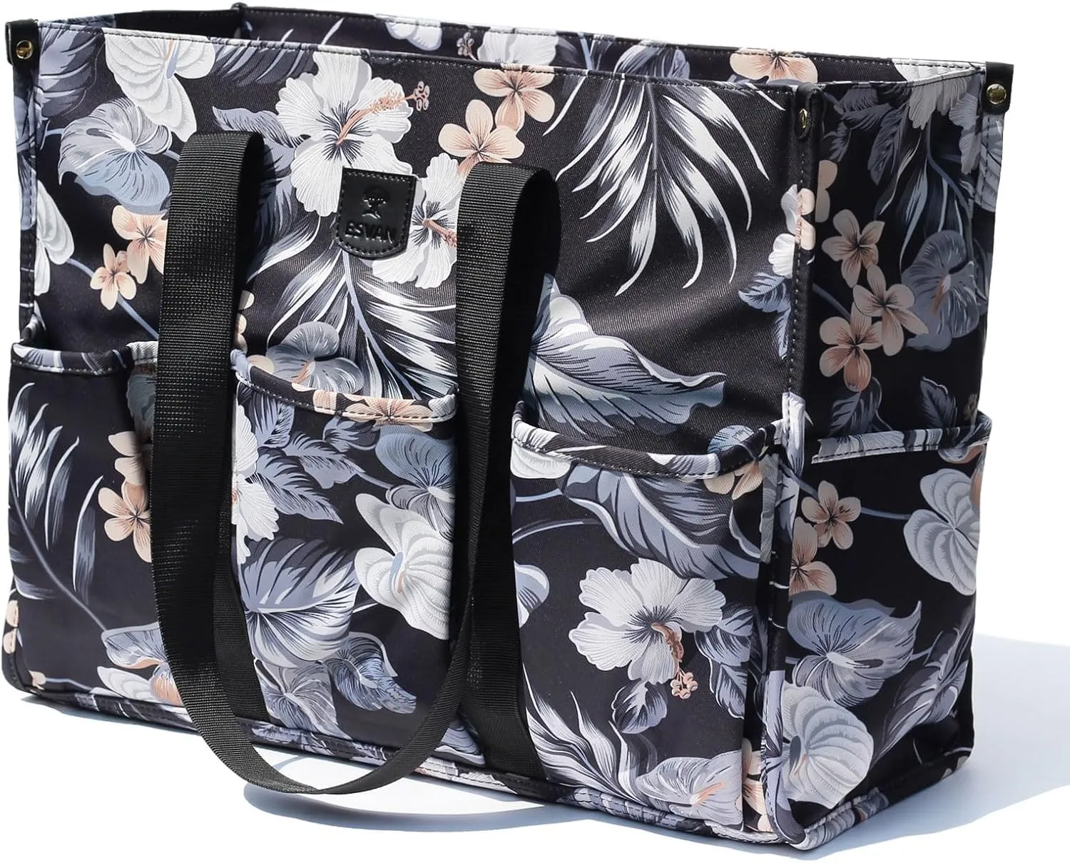 ESVAN Utility Tote Bag with Zip Top Waterproof Teacher Tote Bag for Teacher Work Women Beach