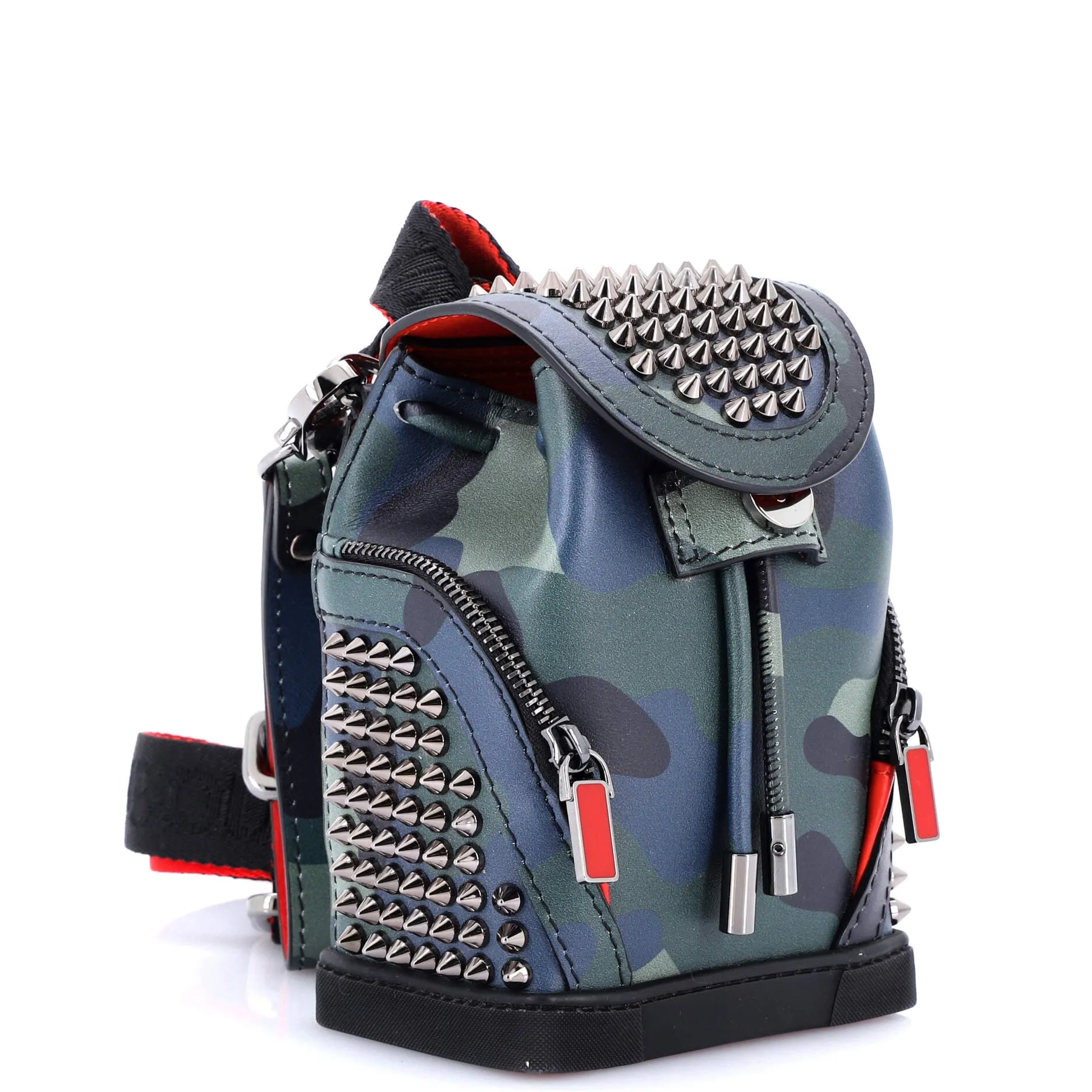 Explorafunk Keyring Crossbody Bag Spiked Printed Leather